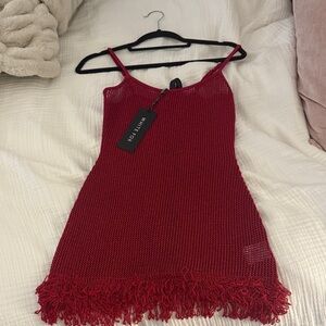 NWT white fox mini dress